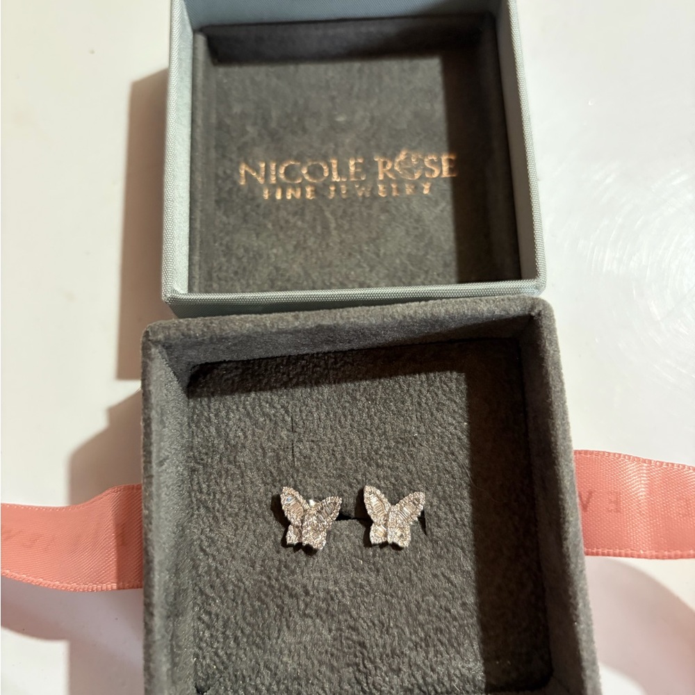 Nicole Silver Butterfly Earrings